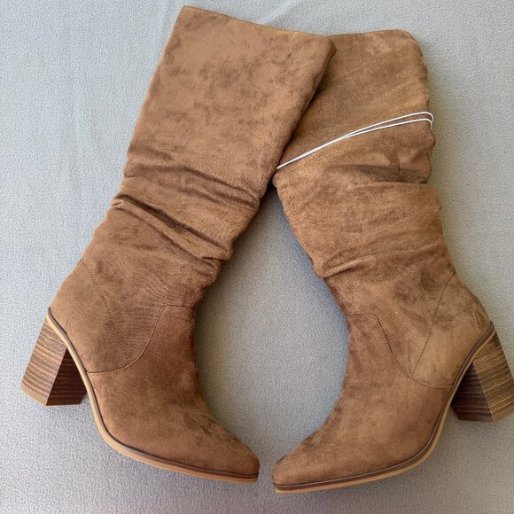 Women's Junie Tall Boots - Universal Thread Taupe 6.5 - Picture 7 of 9